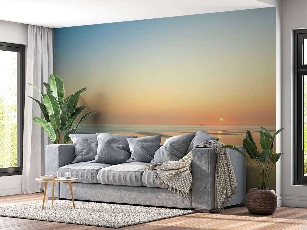 Solnedgång på skogen