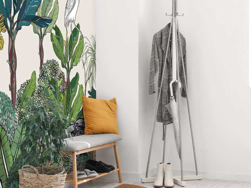 Djungel panorama med djur