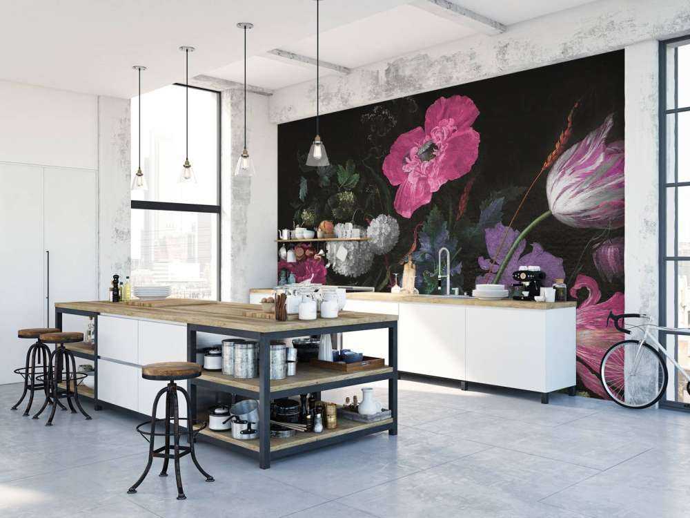 Stilleben med barockblommor - stämningsfull rosa