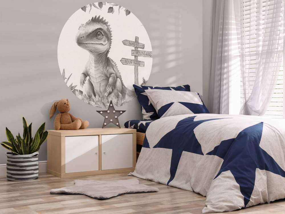 Baby spinosaurus i den beige djungeln