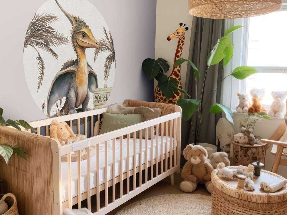 Baby pteranodon i den taupefärgade djungeln