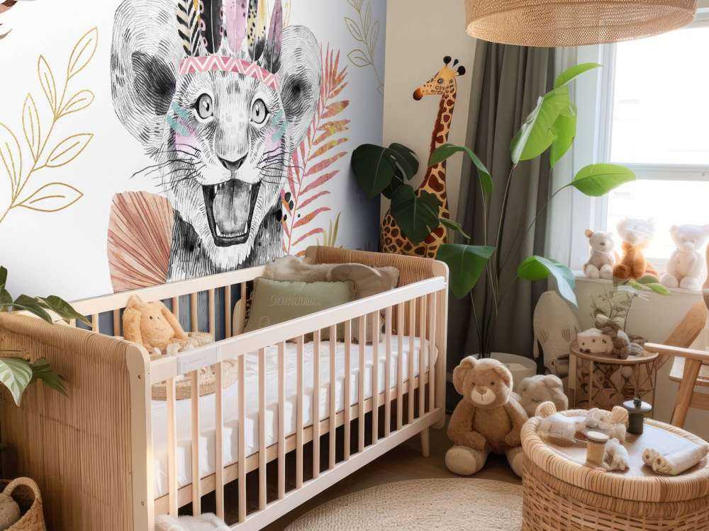 Lejonunge med korallrosa och guldblad