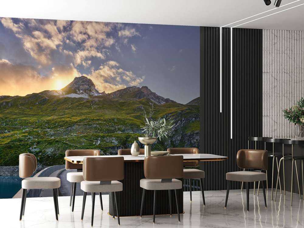 Solnedgang ved reservoiret