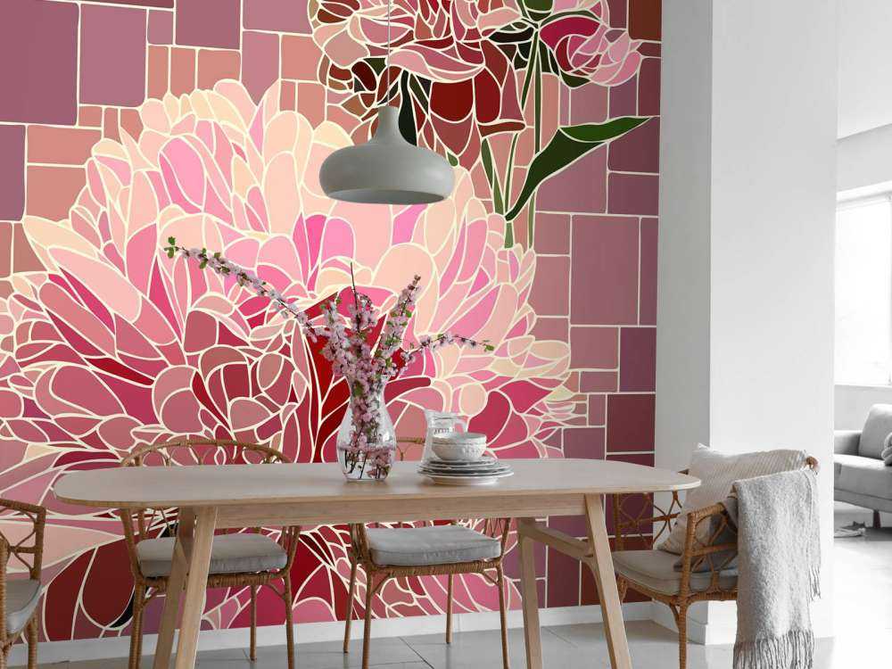 Lyserøde blomster mosaik