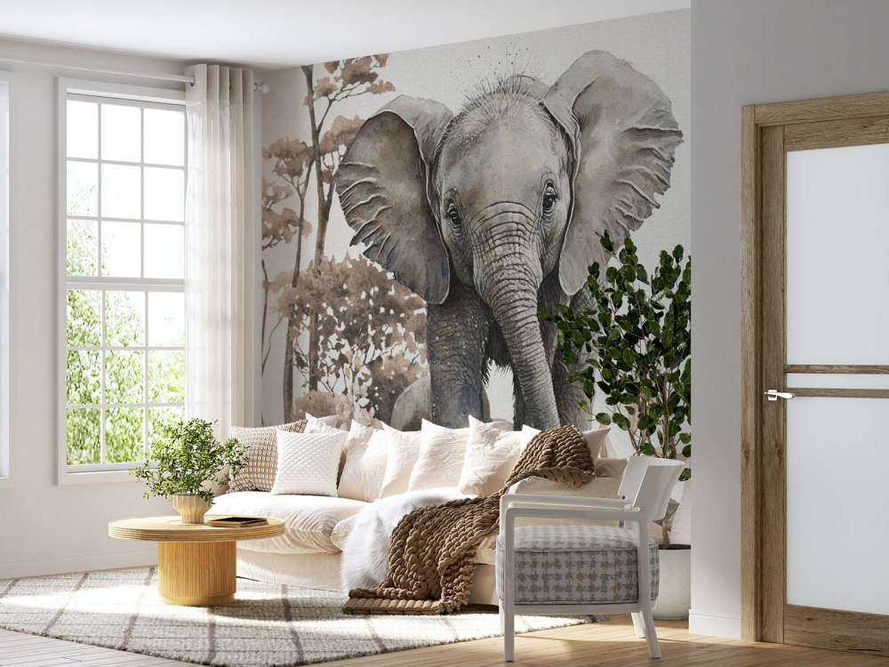 Elefant i junglen taupe