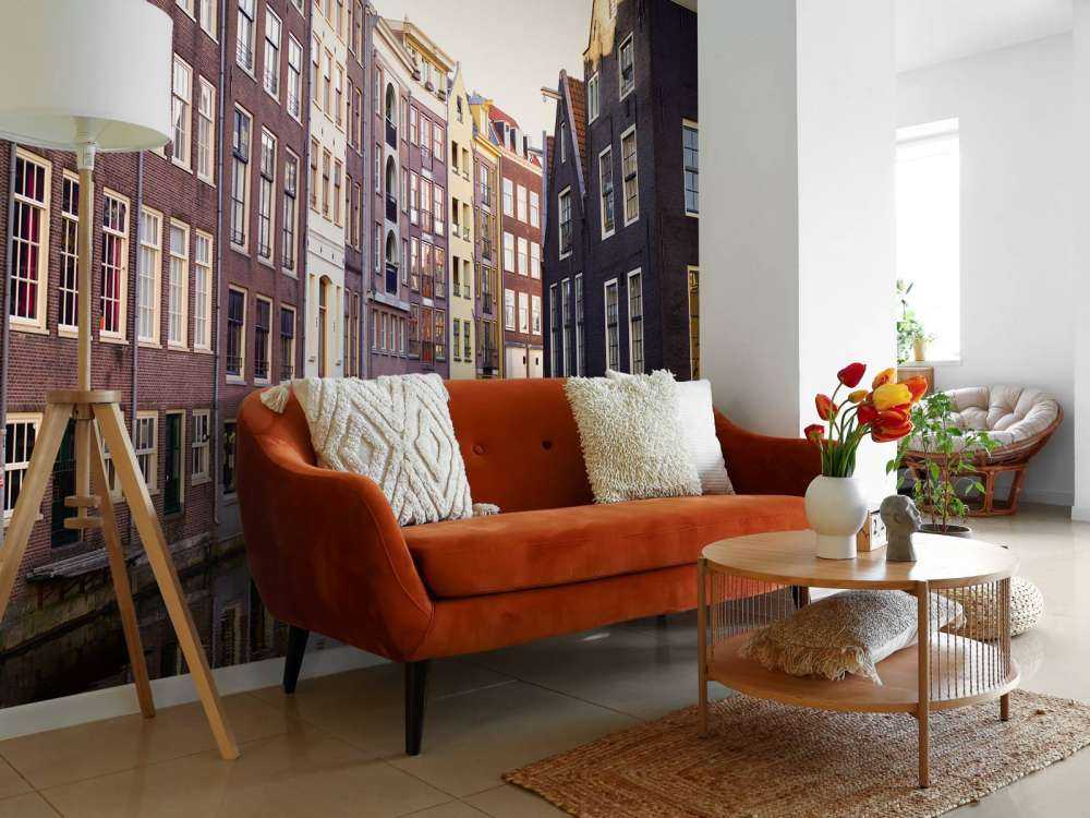Amsterdam huser på kanalen