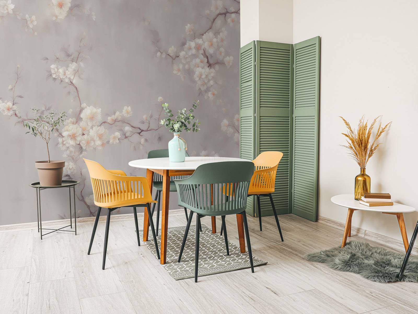 Skønne grene af blomster taupe