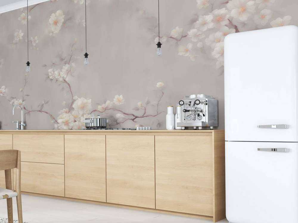 Skønne grene af blomster taupe