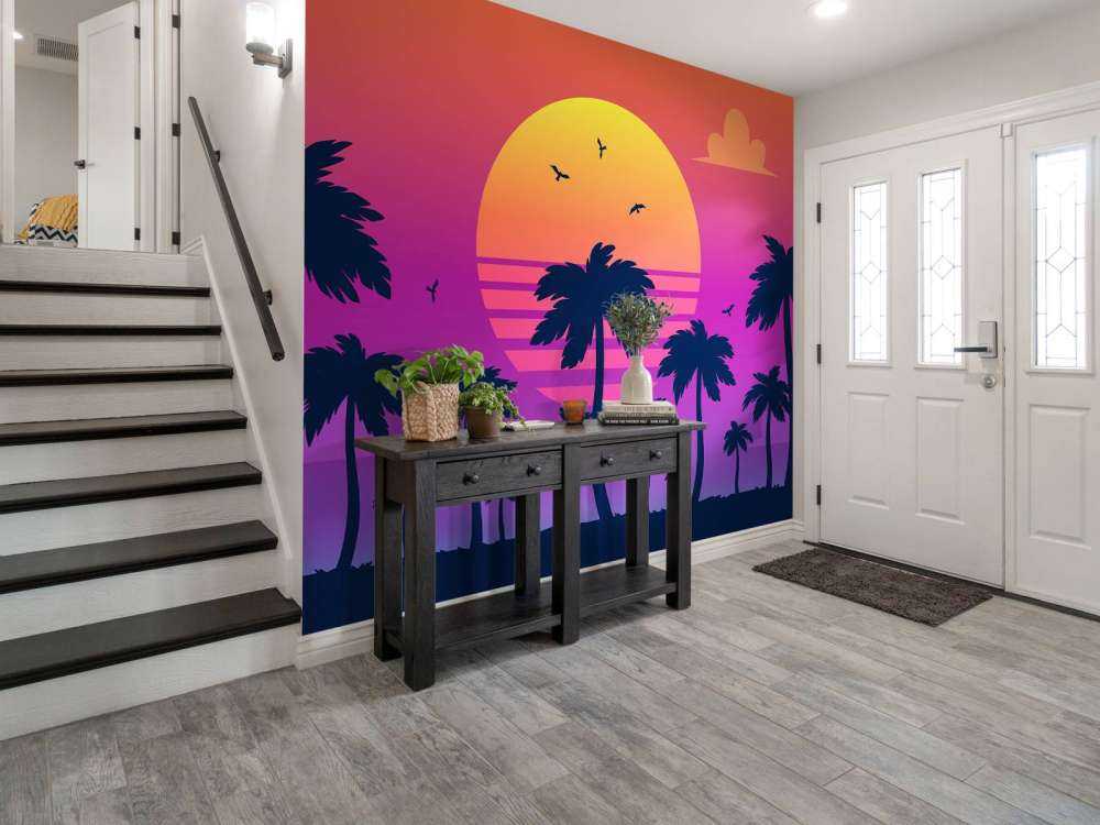 Illustration af en solnedgang