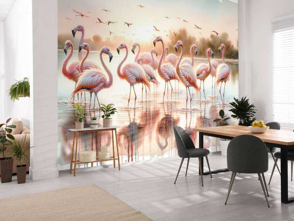 Serene Flamingo Sunrise