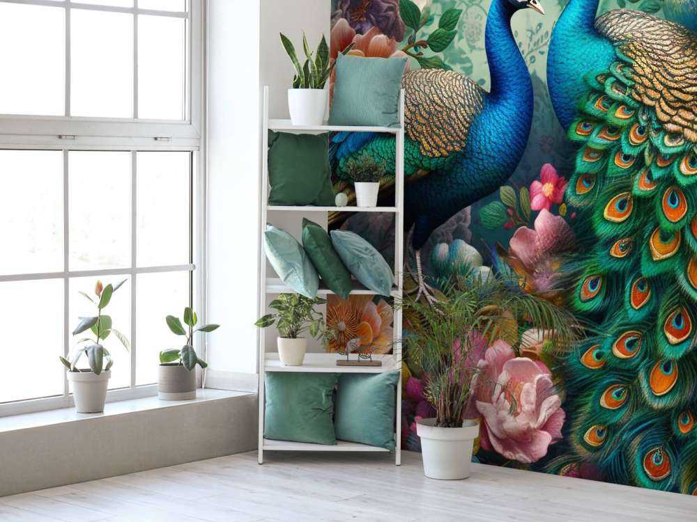 Floral Bold med Påfugle