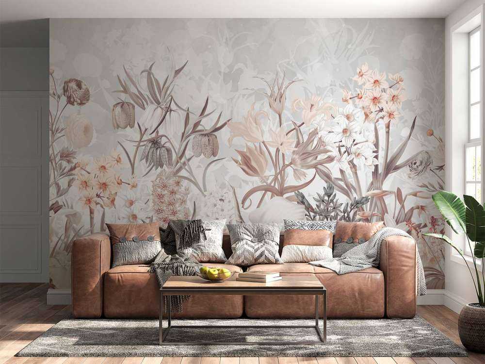 Forår Blomster - Eterisk Grå