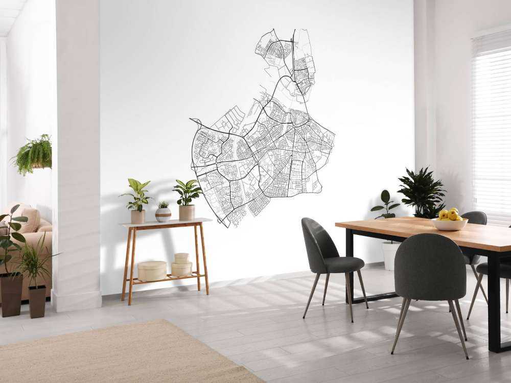 Kort over Nijmegen, hvid