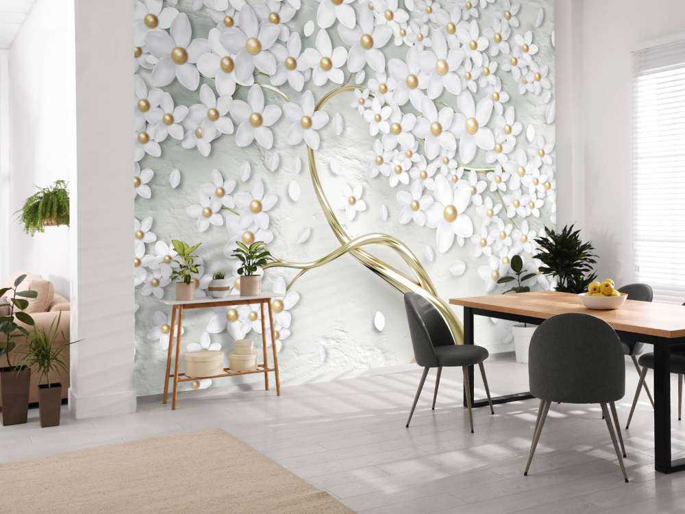 Guldhvide blomster