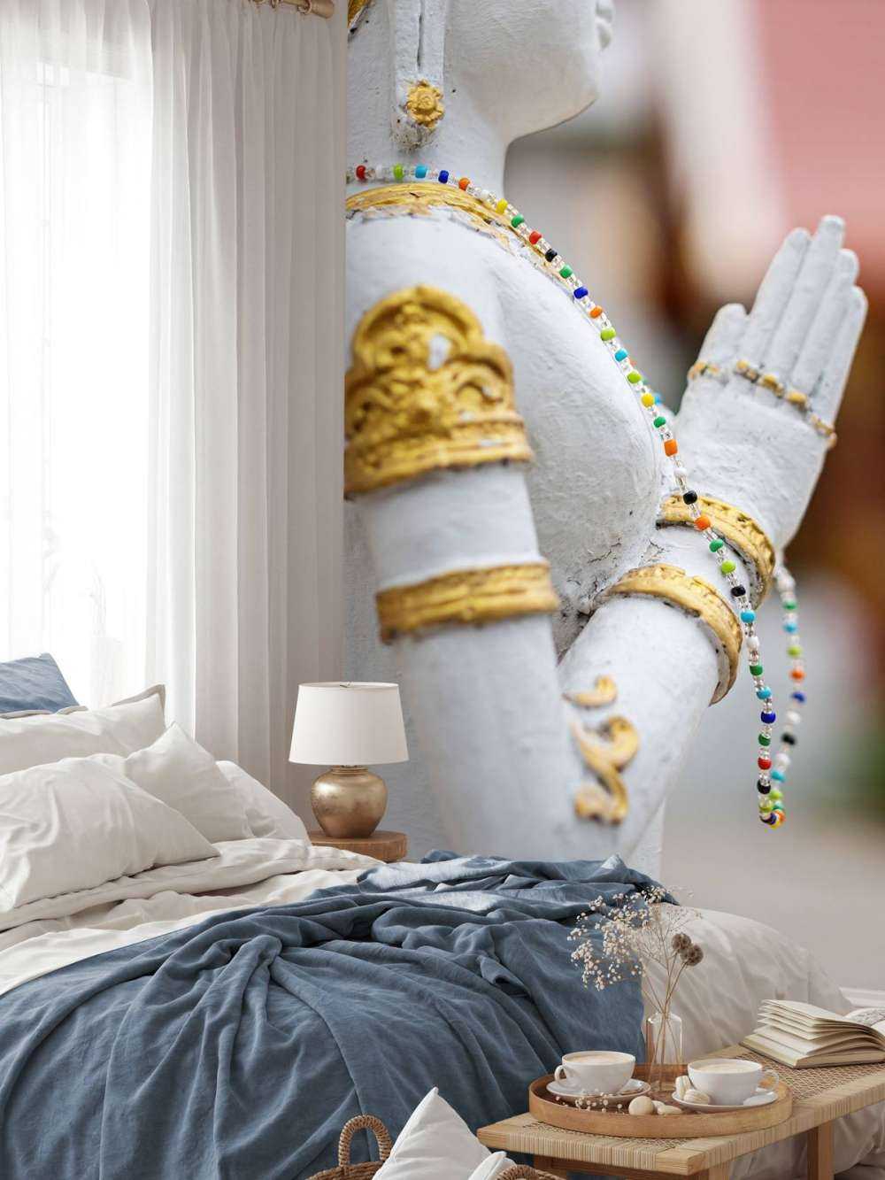 Hvitt og gull Buddha Temple Complex Bangkok (Thailand)