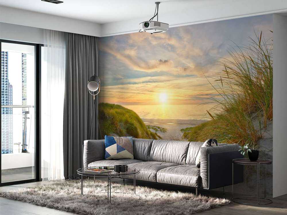 Solnedgang på sanddynestranden