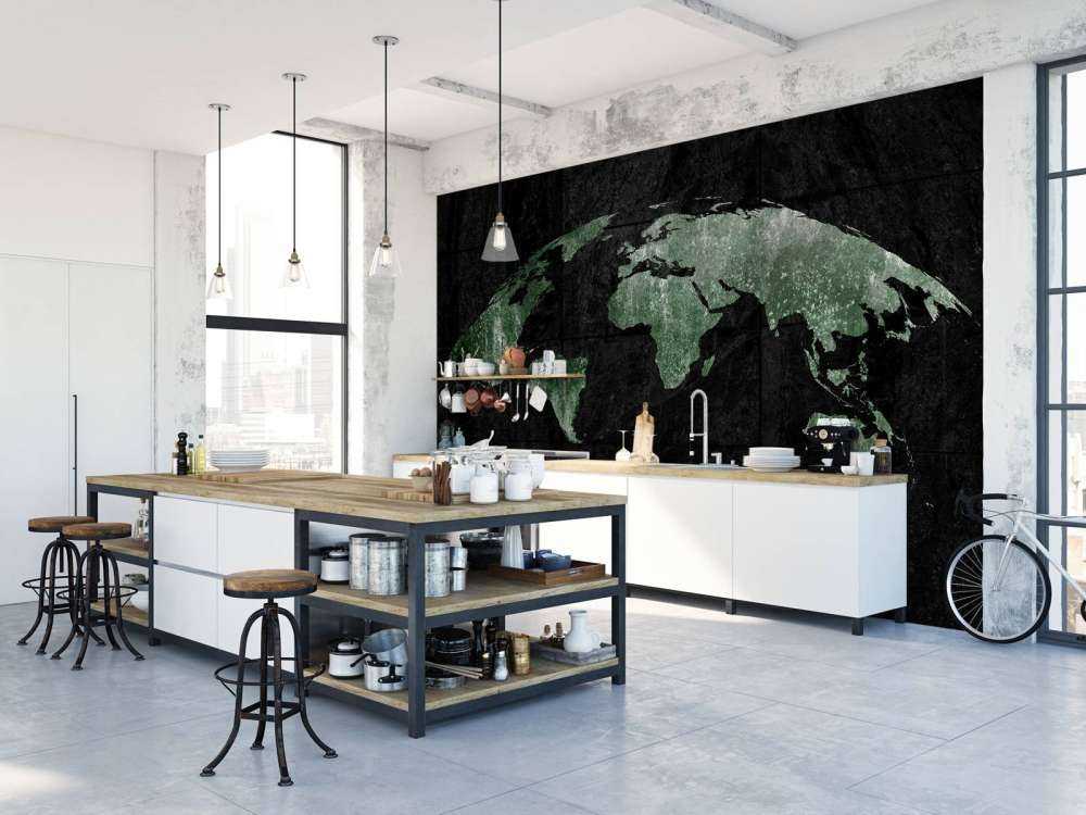 Grønt verdenskart på betong