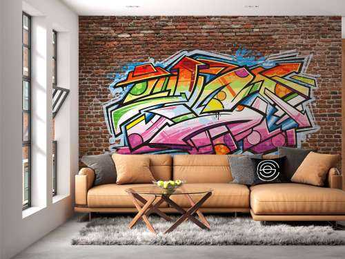 Graffiti på røde murstein