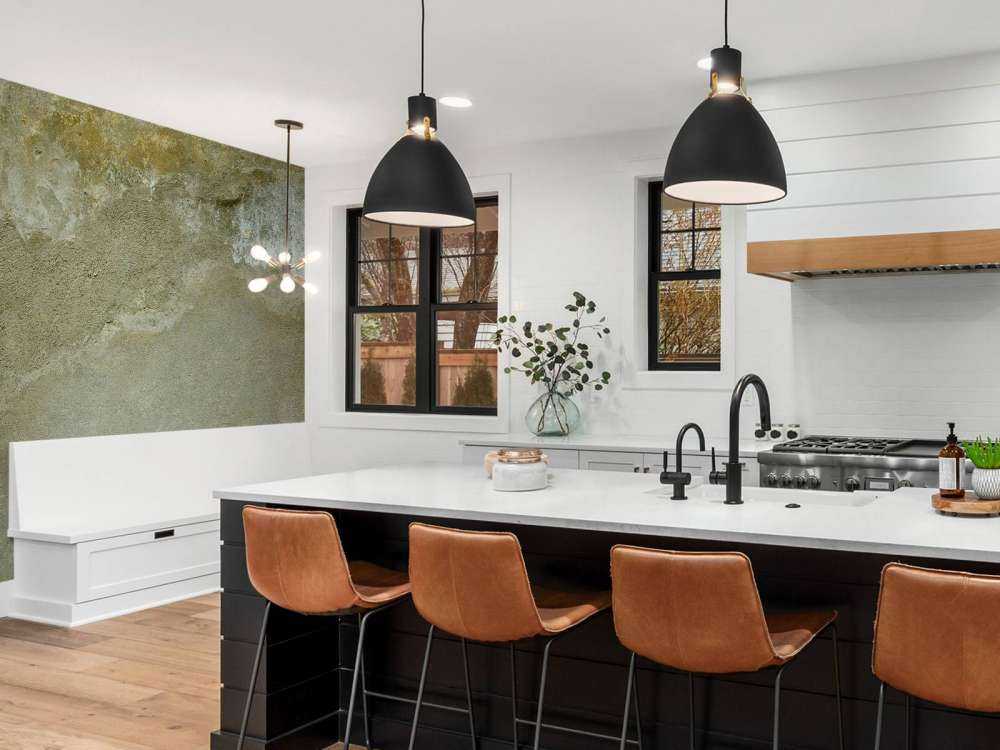 Vegg med restaurert stukk