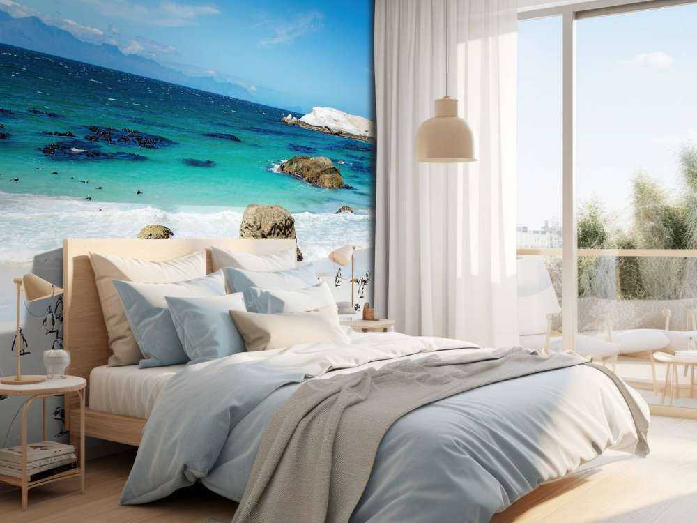 Strand med pingviner