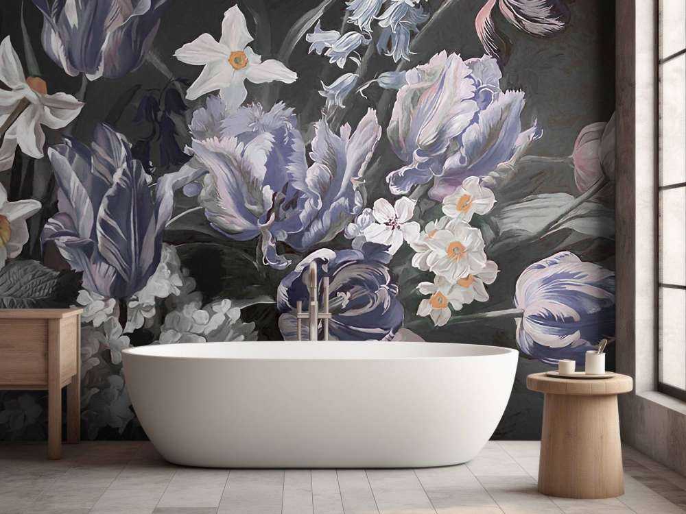 Bukett med pioner i flere farger