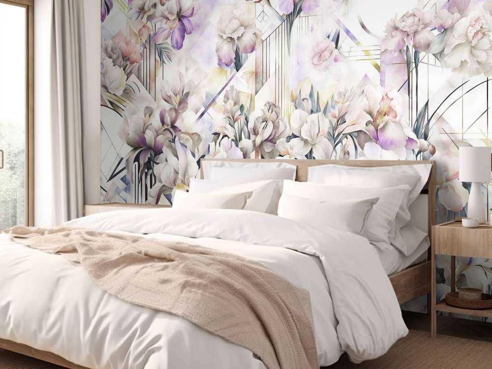 Kjempestore akvarelliris i fiolett