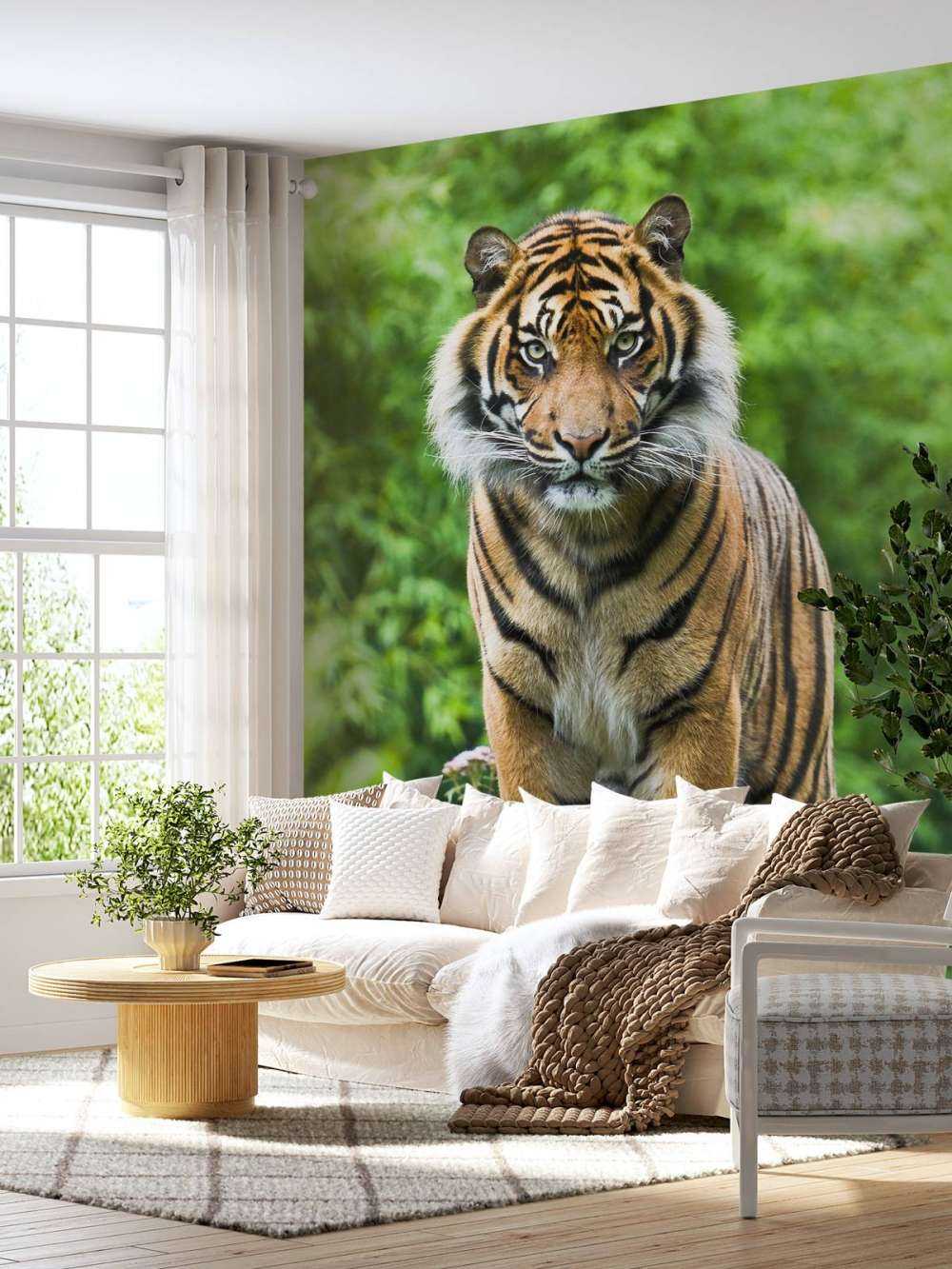 Tiger som står på en stein