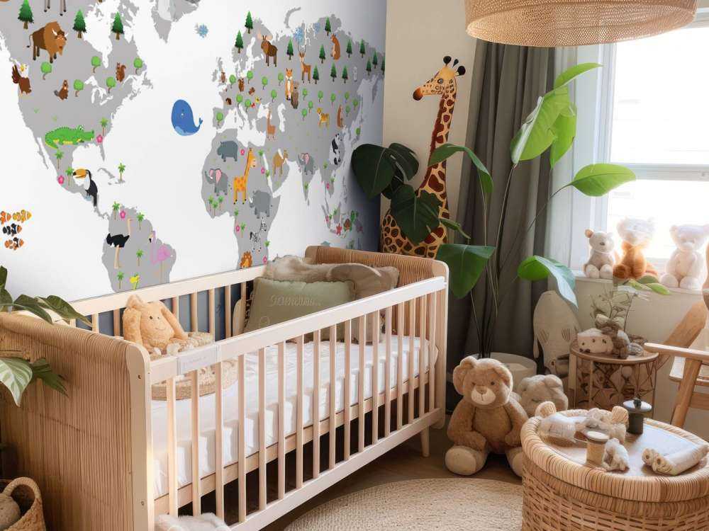 Verdenskart for barn med hvitt tapet