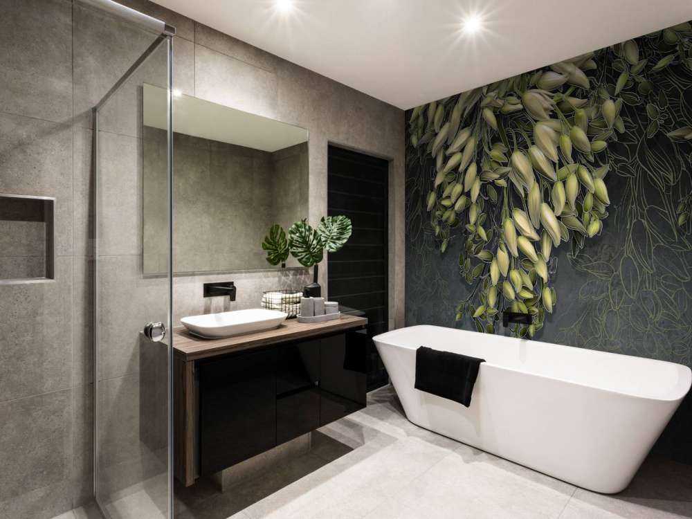 Hvite blomster kalyxer på en mørk grå betongkonstruksjon