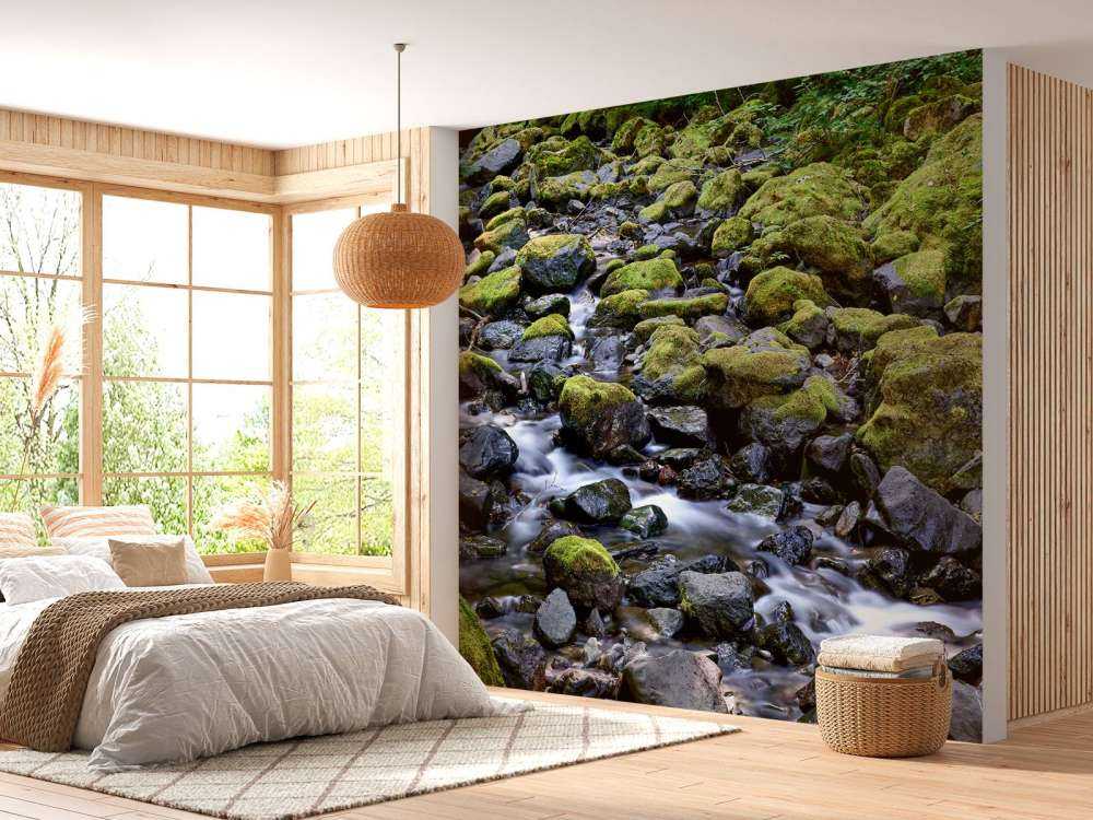 Rennende vann med steiner