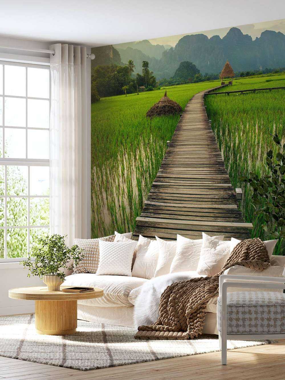 tretillatelse gjennom et risfelt