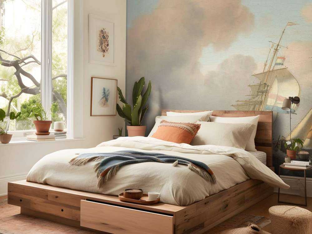 Stenete hav med skip