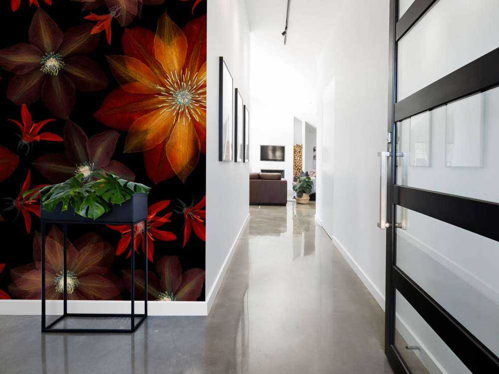 Røde klematisblomster