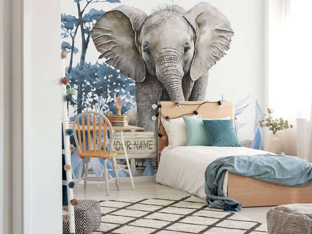 Elefant i jungelen blå