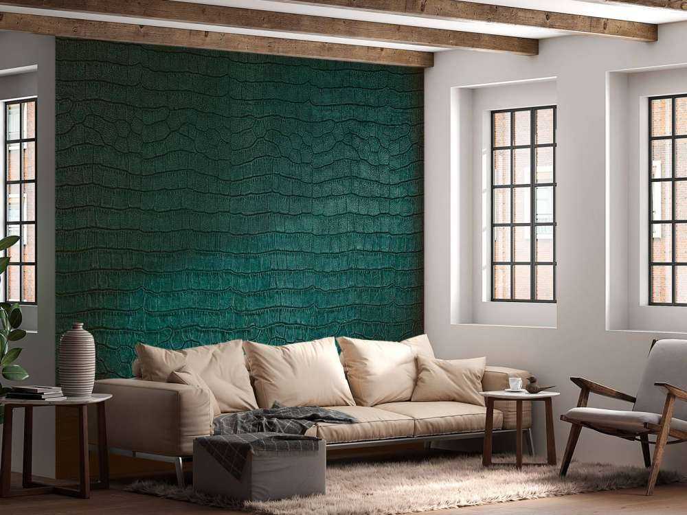 Krypdyrskinn i grønt