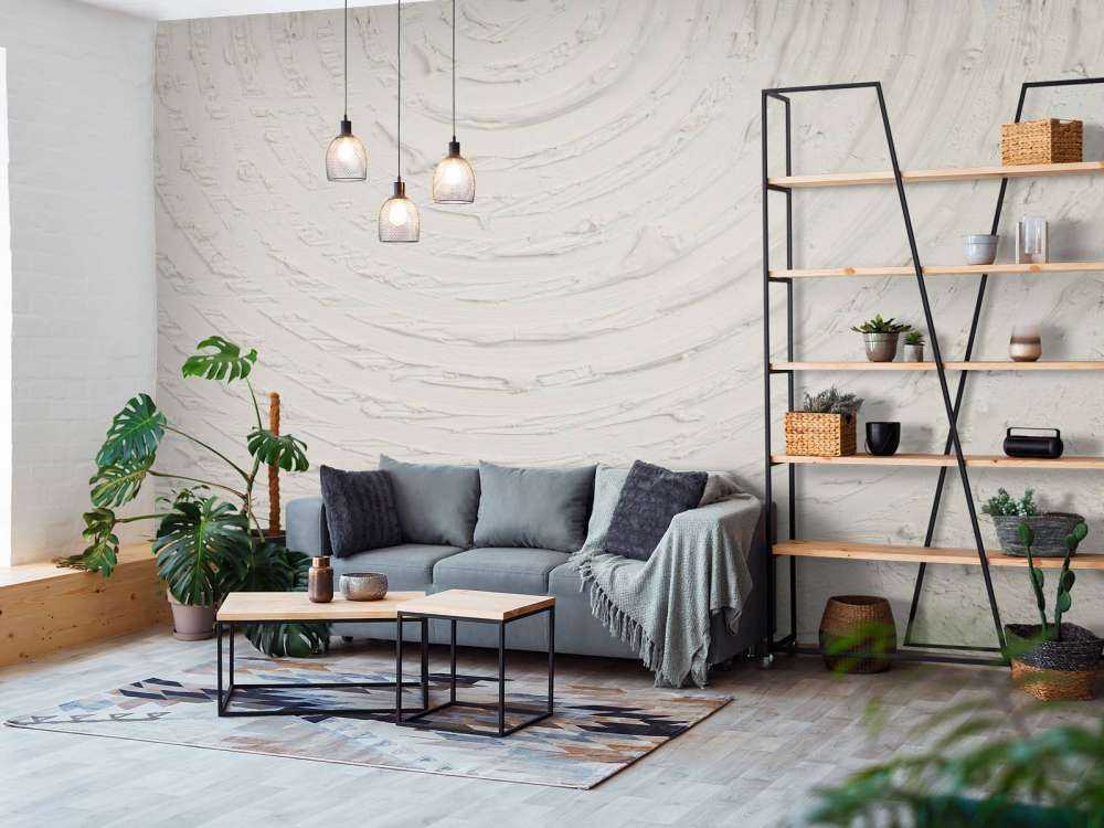 Runde former og linjer i off white