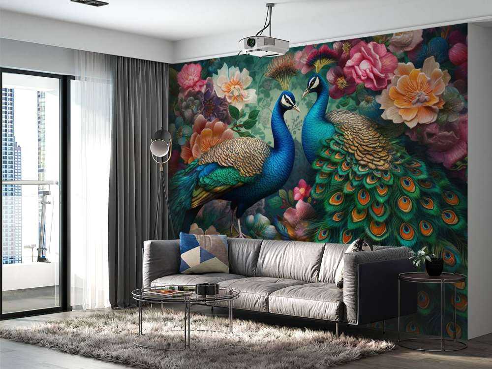 Floral Ball med Påfugler