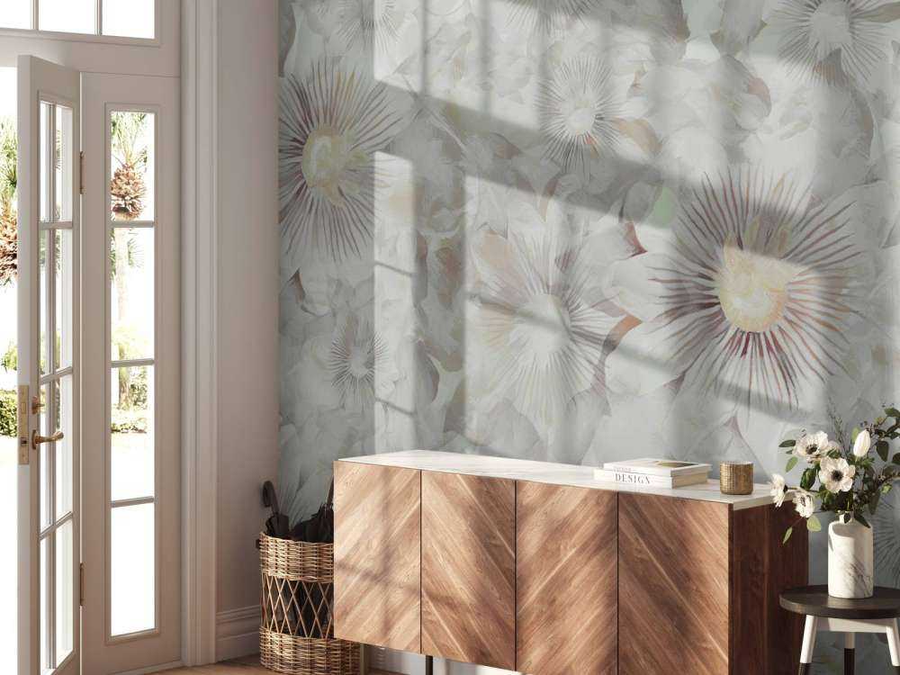 Botanisk akvarell eleganse tåkete grå