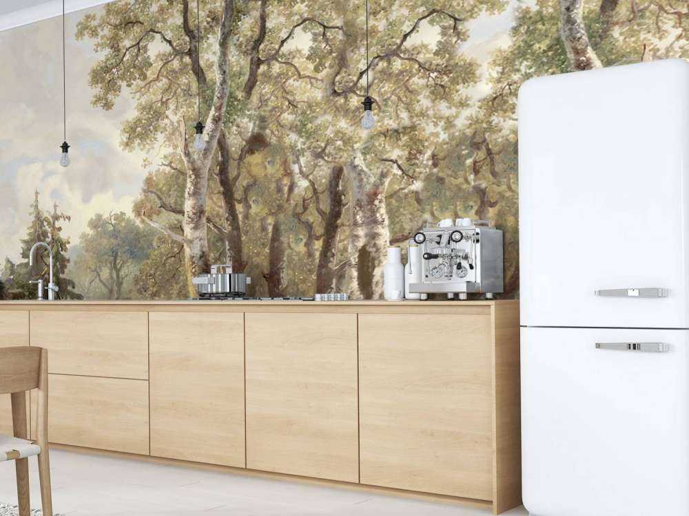 Skoglandskap Farge Panorama