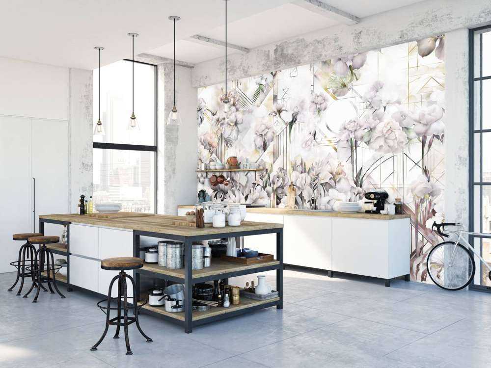 Kjempestore akvarelliris i beige