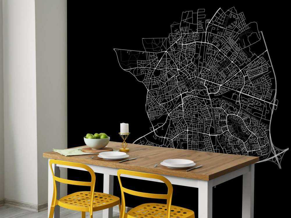 Kart over Apeldoorn, svart