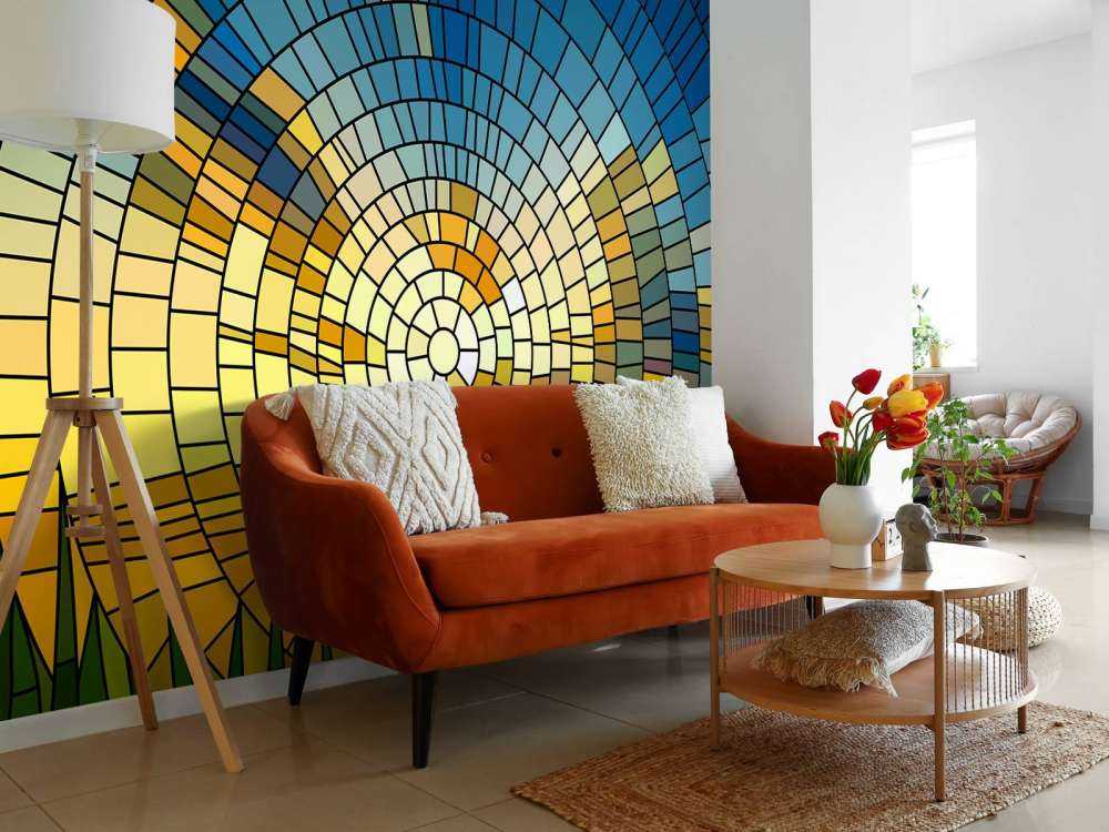 Solnedgang på en plen