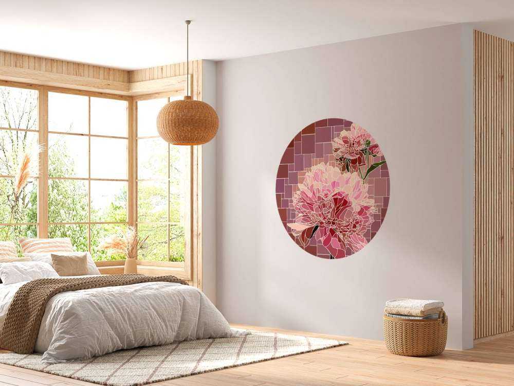 Rosa blomster mosaikk