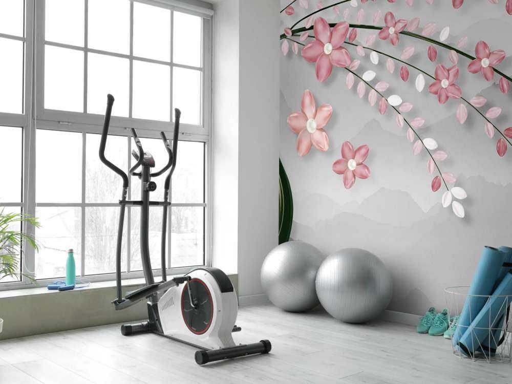 3D træ med lyserøde blomster