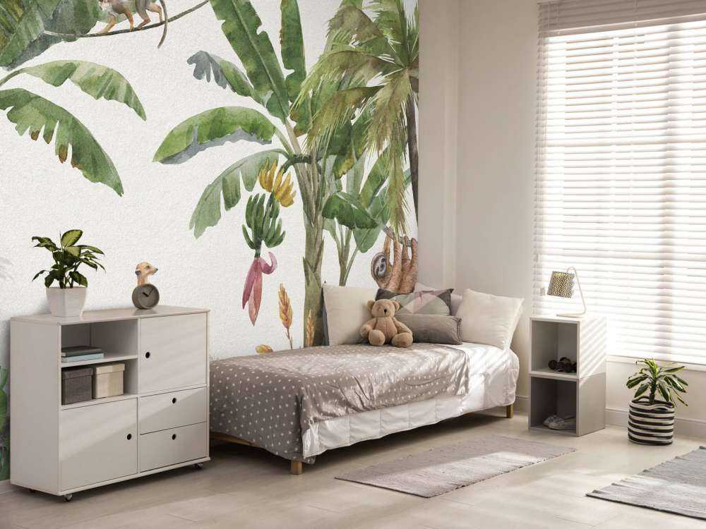 Jungle med farverige dyr