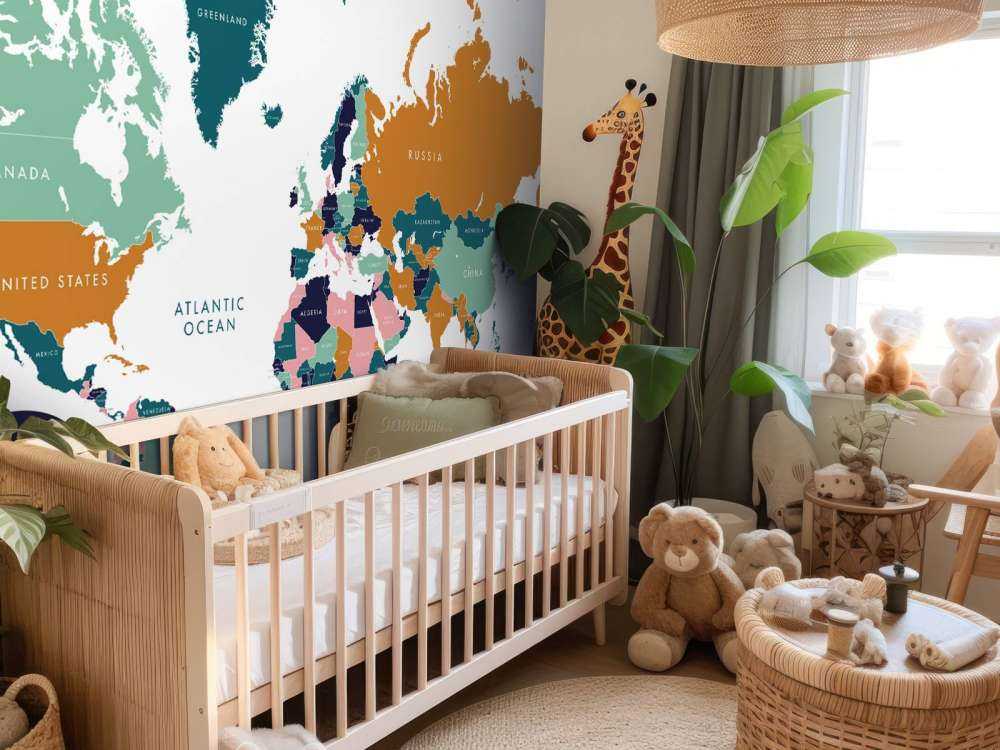 Verdenskort med havdyr