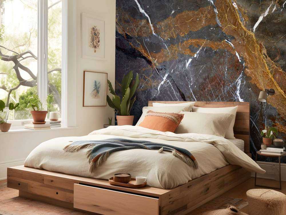 Marmor med fine linjer