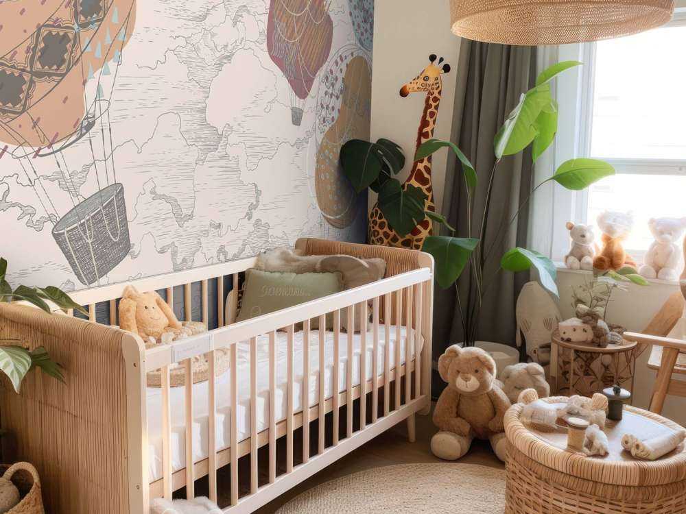 Farvede varmluftballoner