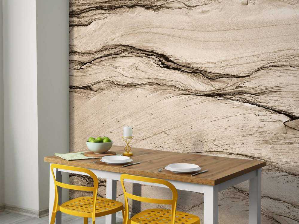 Bølget beige marmor