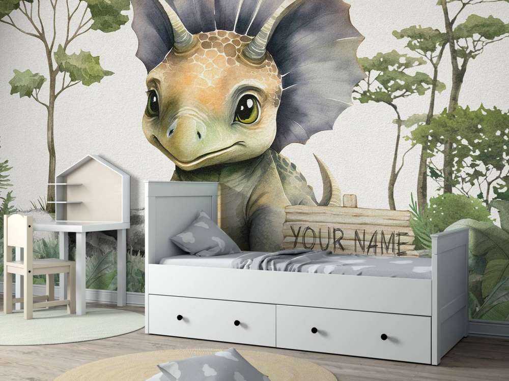 Baby triceratops i junglen